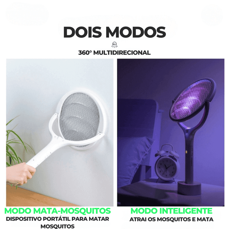 Raquete Eléctrica Mata Mosquito 2 em 1 - Fast Shocker®